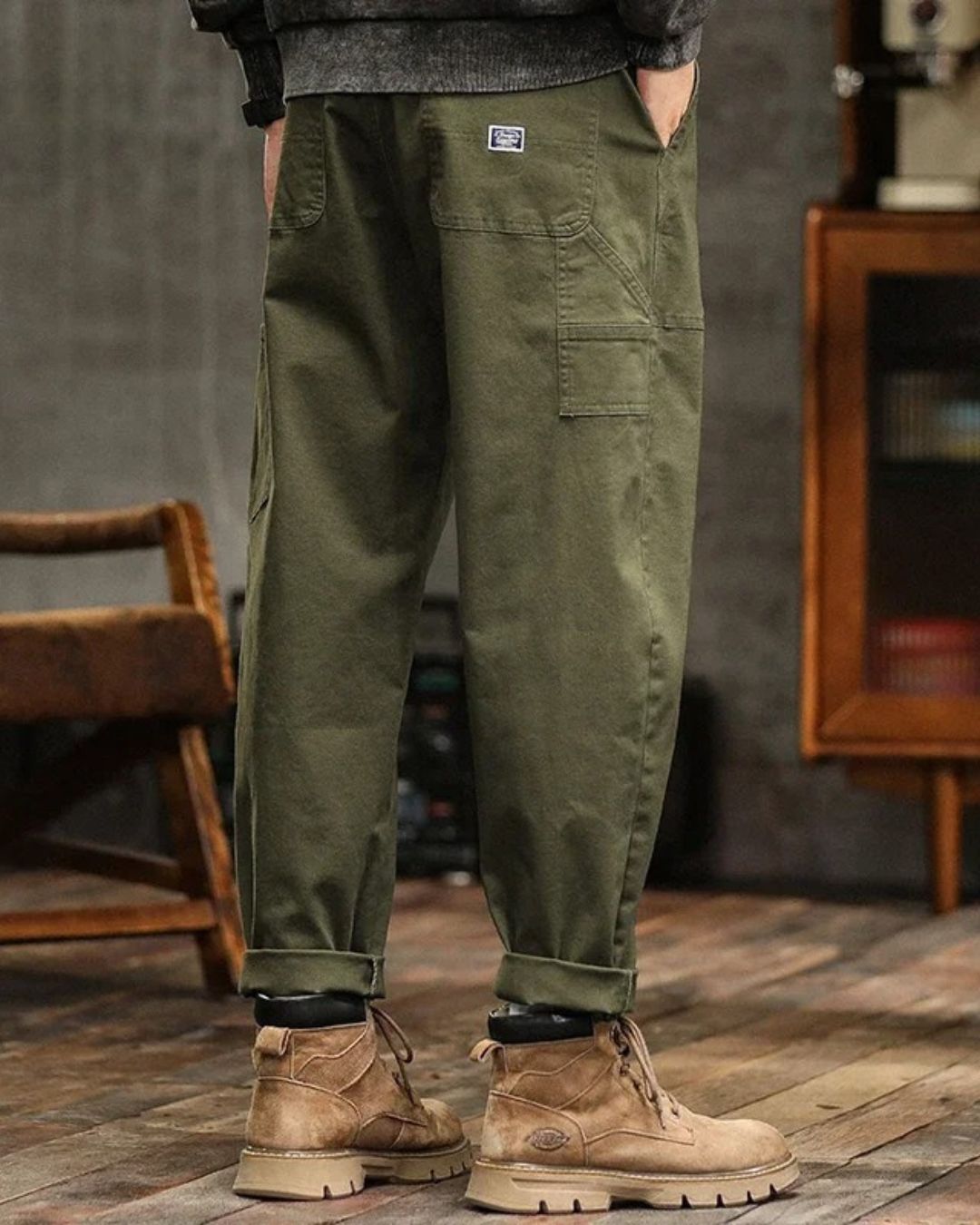 Men's Vintage Washed Cargo Pants for Casual Style