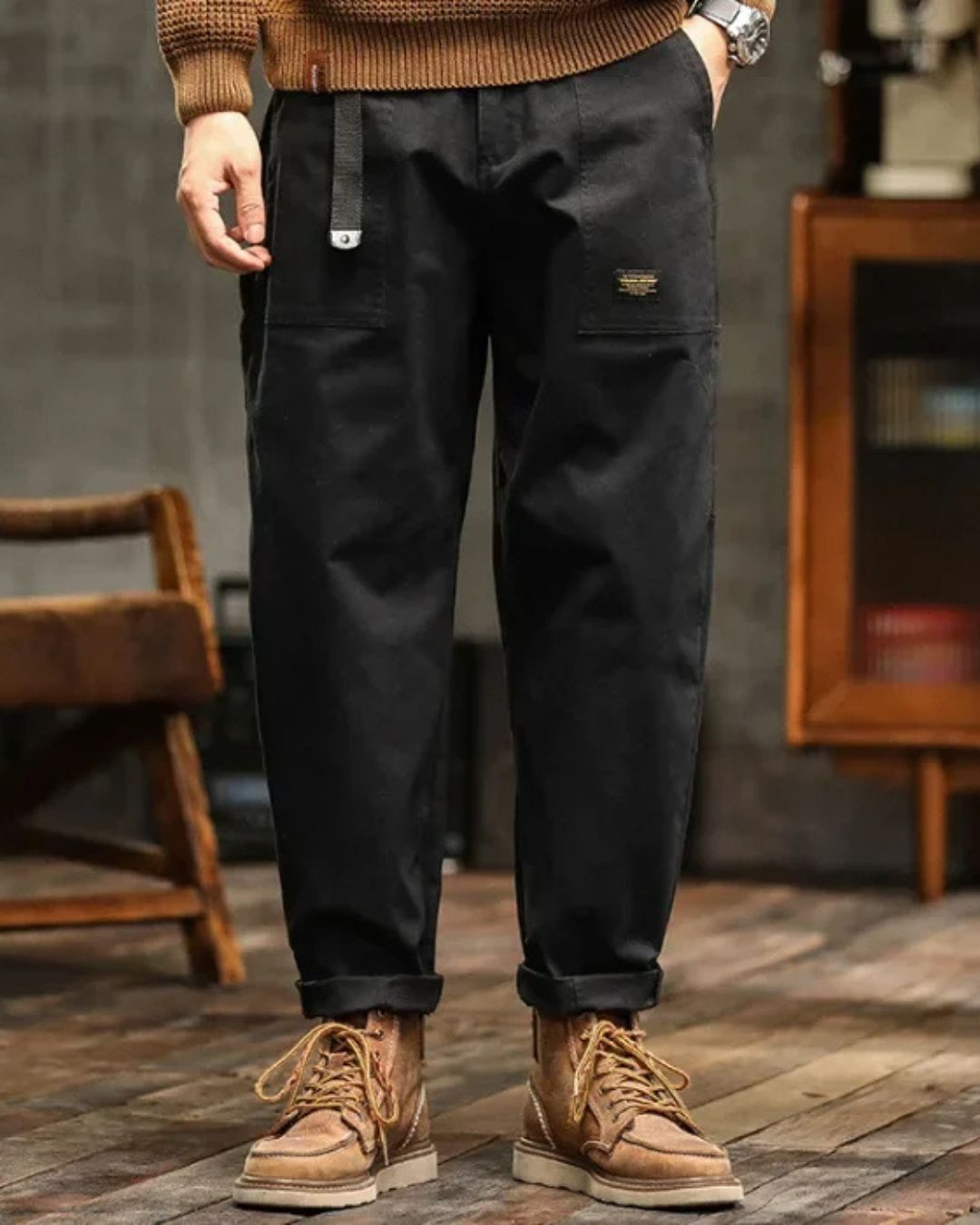 Men's Vintage Washed Cargo Pants for Casual Style