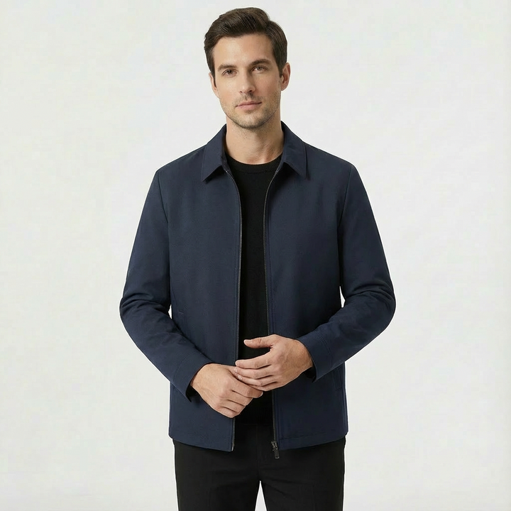 Men's Windproof Harrington Jacket – Stylish Zip-Front Comfort