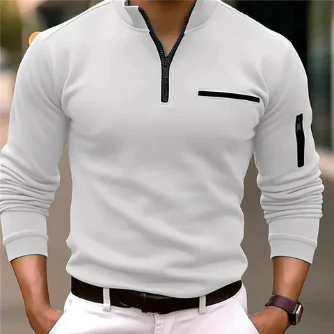 Men's Zip Sweater with Pockets - Comfortable & Versatile Layer
