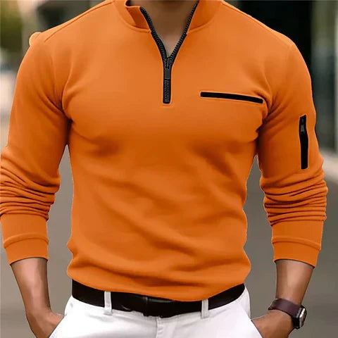Men's Zip Sweater with Pockets - Comfortable & Versatile Layer