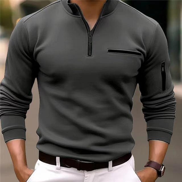 Men's Zip Sweater with Pockets - Comfortable & Versatile Layer
