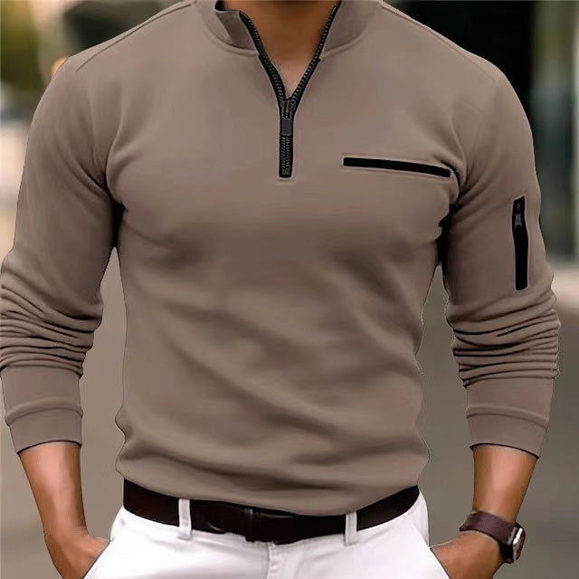 Men's Zip Sweater with Pockets - Comfortable & Versatile Layer