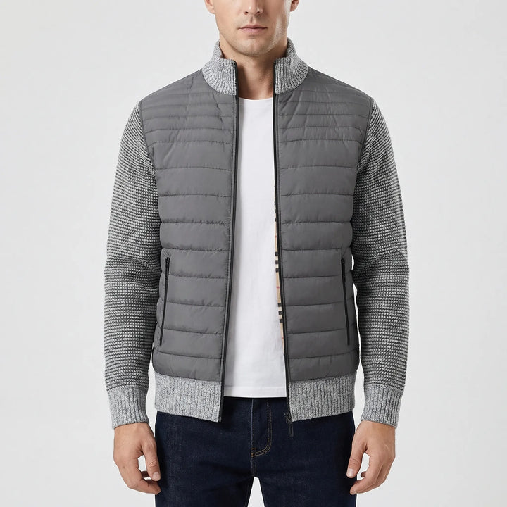Men's Zip-Up Jacket with Stand Collar, view 6 - Elena Harper