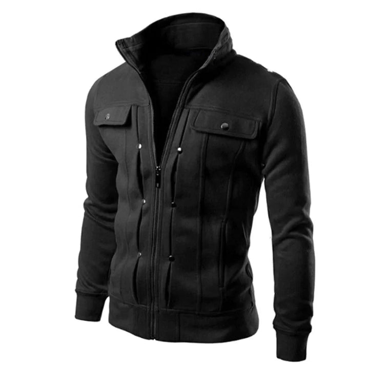 Men's Zip-Up Stand Collar Jacket, view 2 - Elena Harper