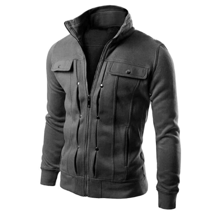 Men's Zip-Up Stand Collar Jacket, view 4 - Elena Harper