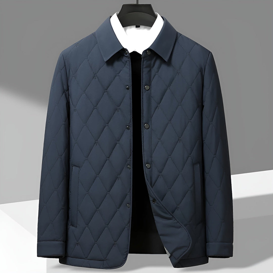 Men's Classic Quilted Button-Down Jacket for Versatile Style
