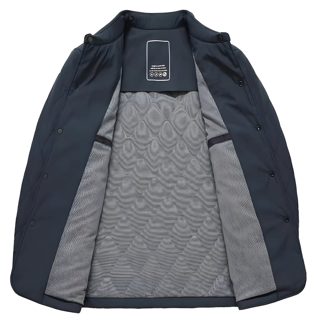Men's Classic Quilted Button-Down Jacket for Versatile Style