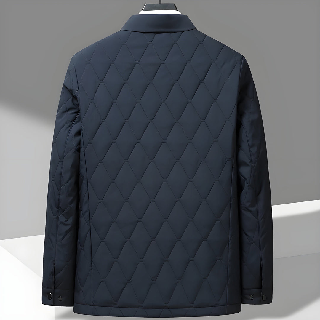 Men's Classic Quilted Button-Down Jacket for Versatile Style