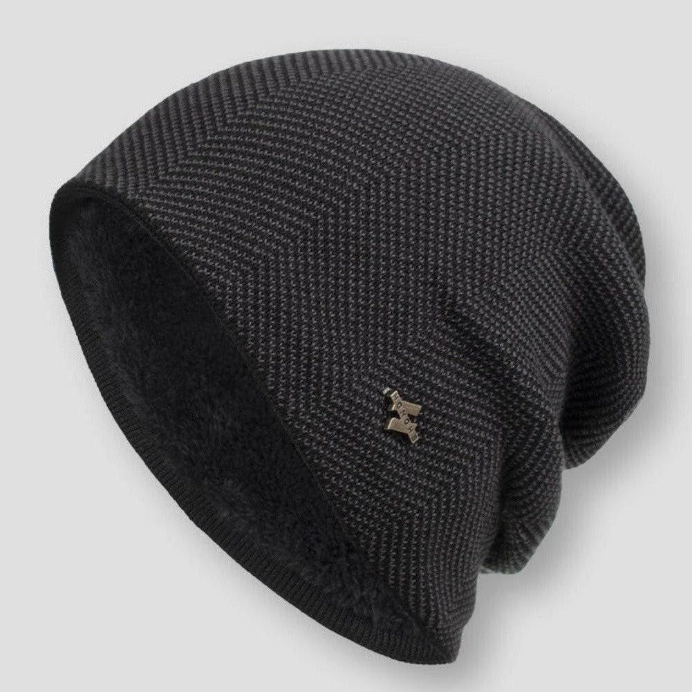 Men's Beanie Slouchy Model with Soft Lining - Winter Hat