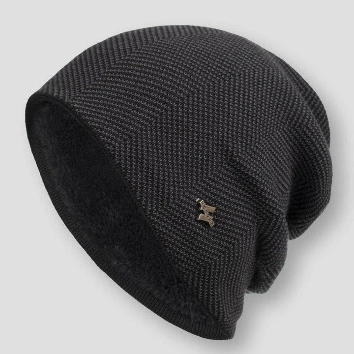Men's Beanie Slouchy Model with Soft Lining - Winter Hat