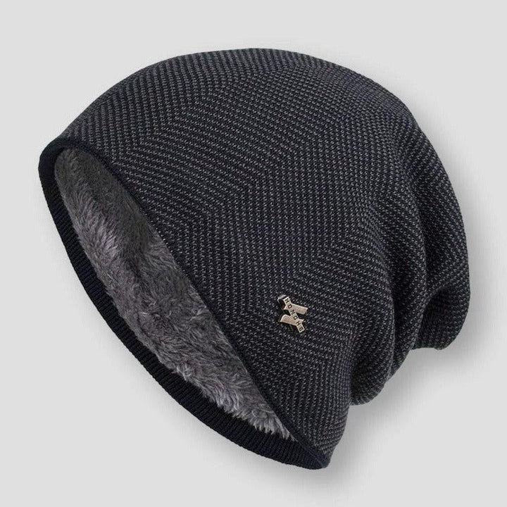 Men's Beanie Slouchy Model with Soft Lining - Winter Hat