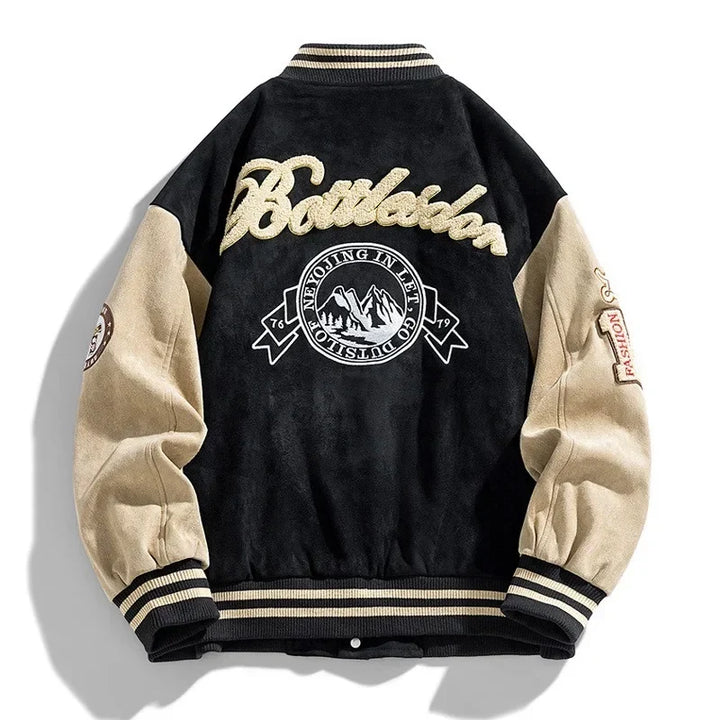 Men's Varsity Button Up Bomber Jacket