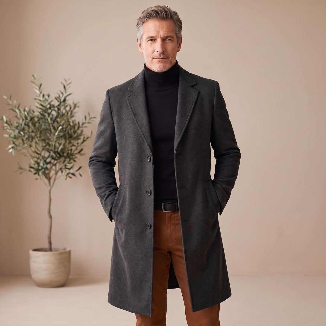 ELENA HARPER™  |  LONG WOOL BLEND COAT FOR MEN
