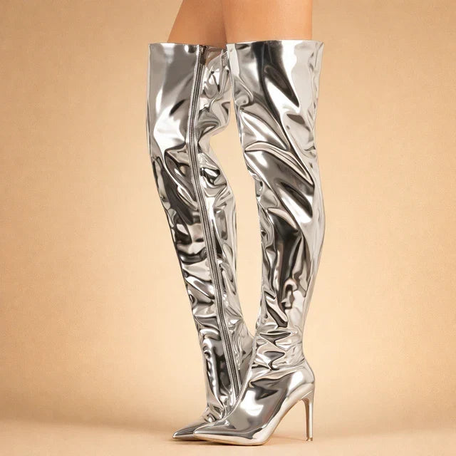 Women's Over-the-Knee Pointed Toe Statement Boots