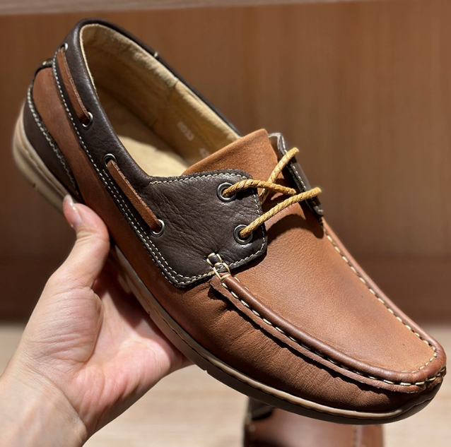 Men's Moccasins with Visible Stitching