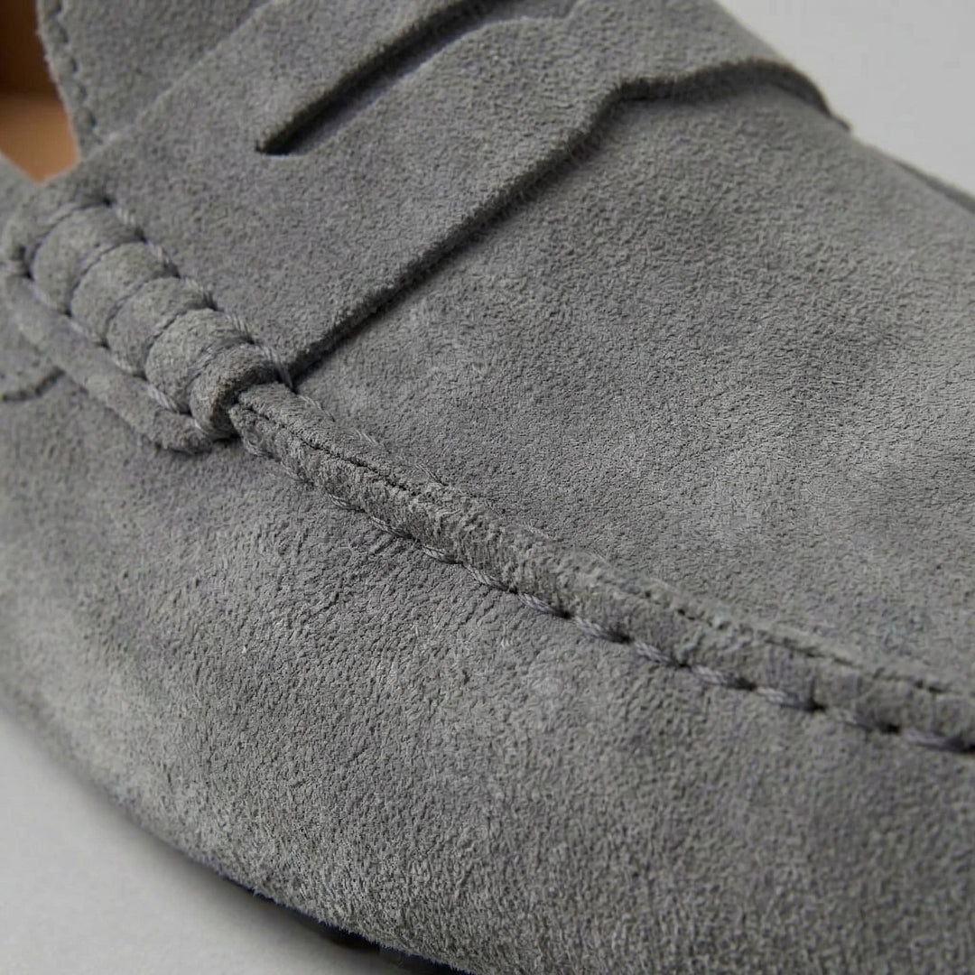 Men's Suede Loafers with Soft Strap - Elena Harper