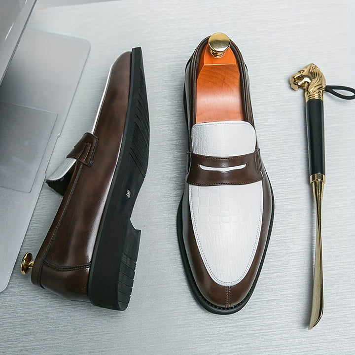 Two-Tone Textured Men's Loafers