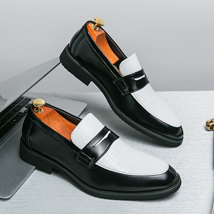 Two-Tone Textured Men's Loafers