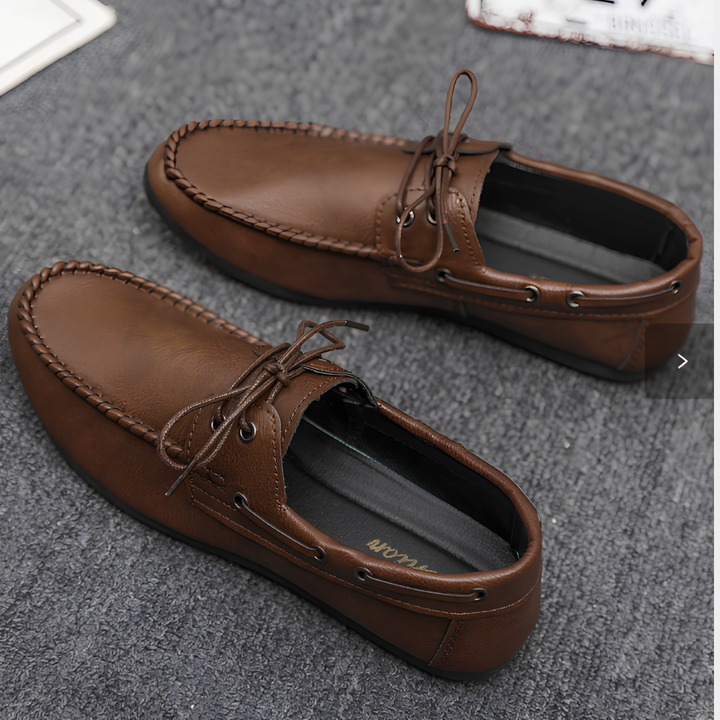 Men's Moccasins with Decorative Stitching