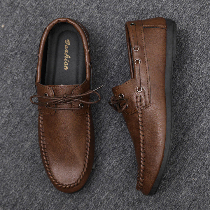 Men's Moccasins with Decorative Stitching