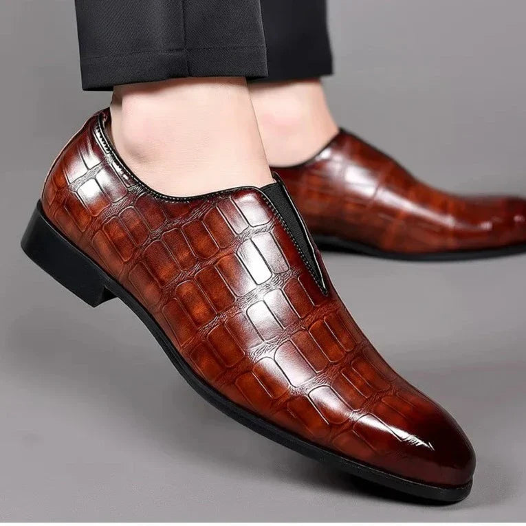 Men's Dress Shoes with Crocodile Effect