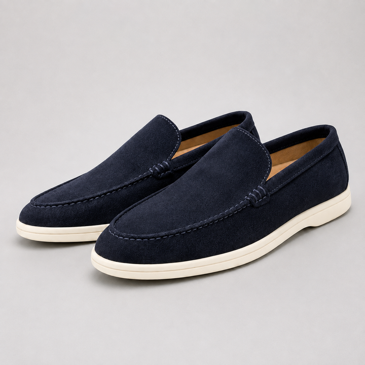 Men's Suede Effect Slip-On Moccasins - Elena Harper