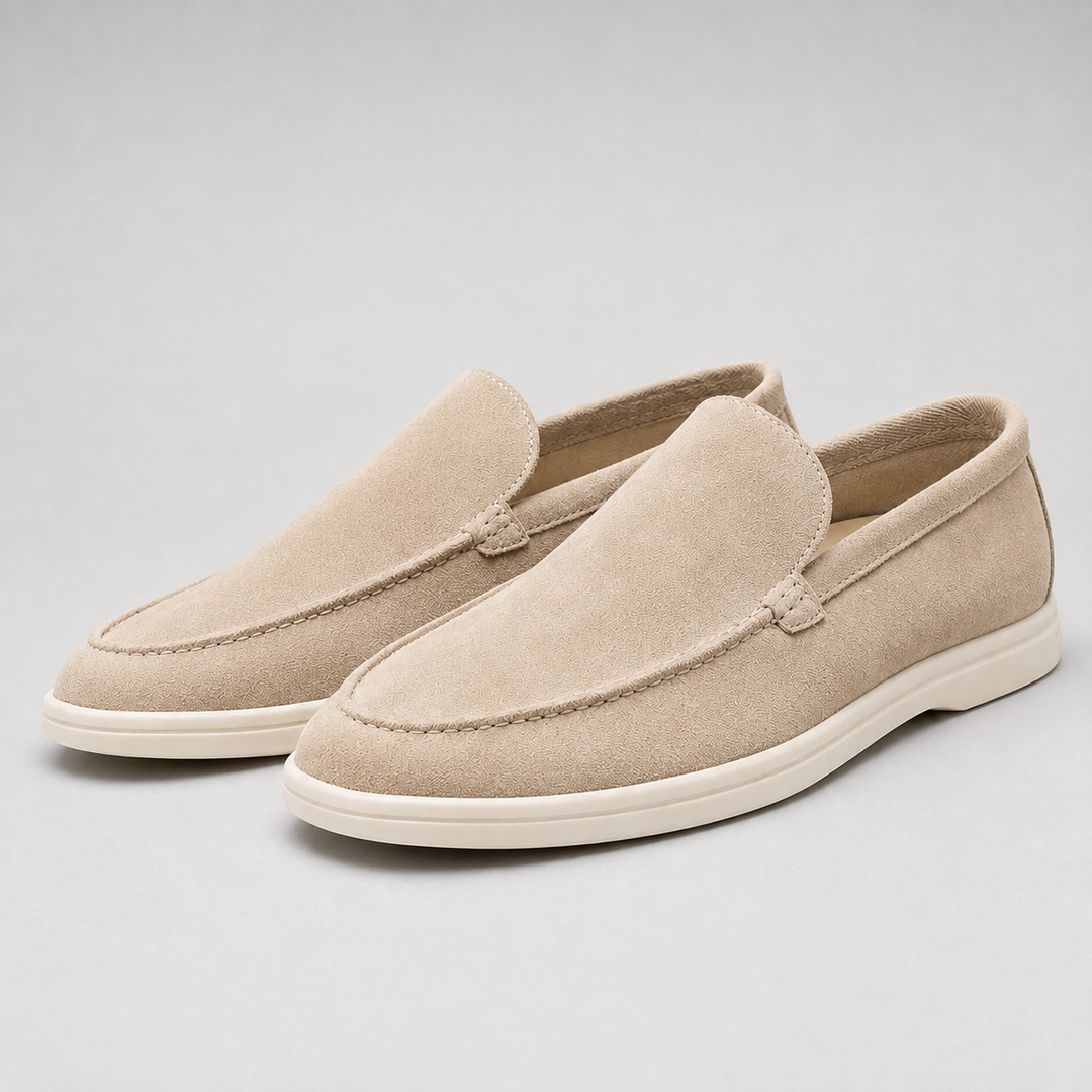 Men's Suede Effect Slip-On Moccasins - Elena Harper