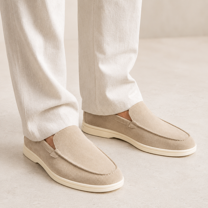 Men's Suede Effect Slip-On Moccasins - Elena Harper