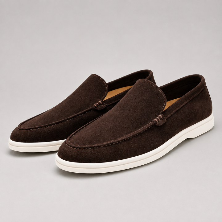 Men's Suede Effect Slip-On Moccasins - Elena Harper
