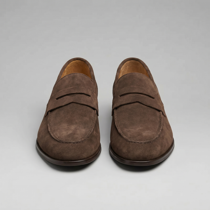 Men's Suede Loafers with Split Strap