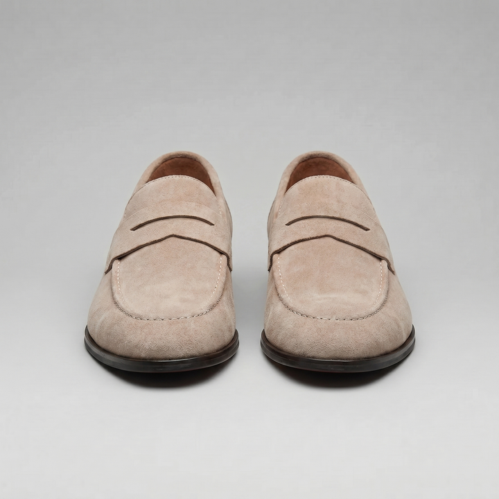 Men's Suede Loafers with Split Strap
