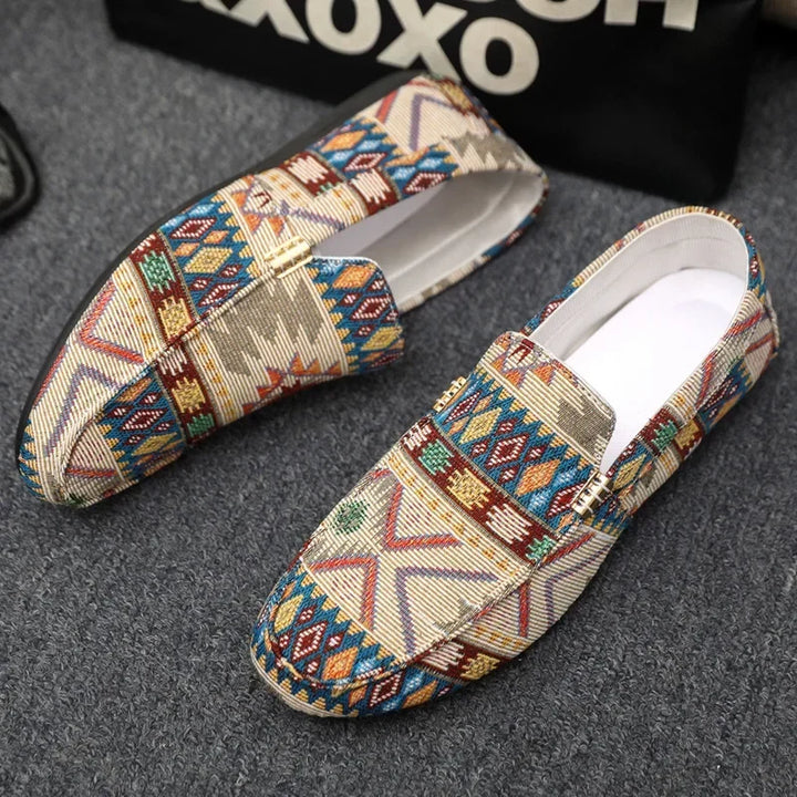 Men's Moccasins with Woven Patterns