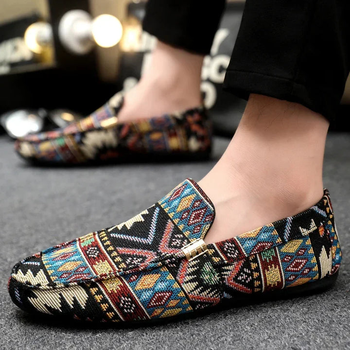 Men's Moccasins with Woven Patterns