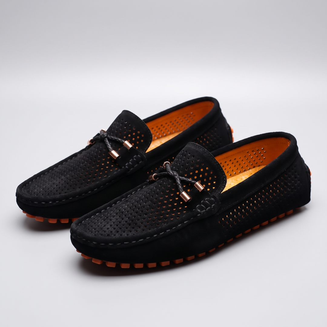 Men's Perforated Moccasins with Dots