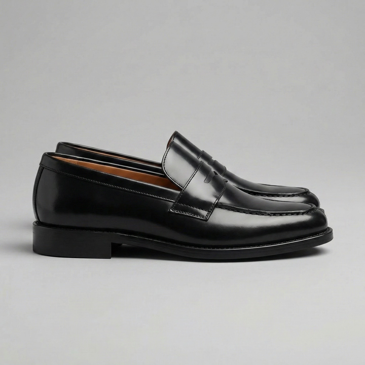 Men's Faux Leather Moccasins with Split Strap - Elena Harper