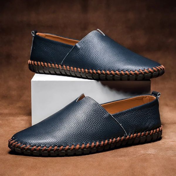 Textured Slip-On Men's Loafers - Elena Harper