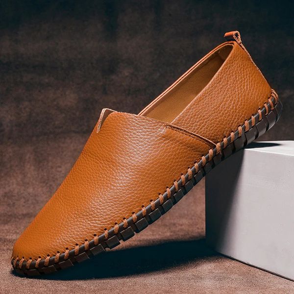 Textured Slip-On Men's Loafers - Elena Harper