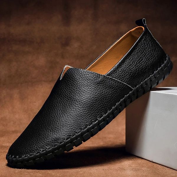 Textured Slip-On Men's Loafers - Elena Harper