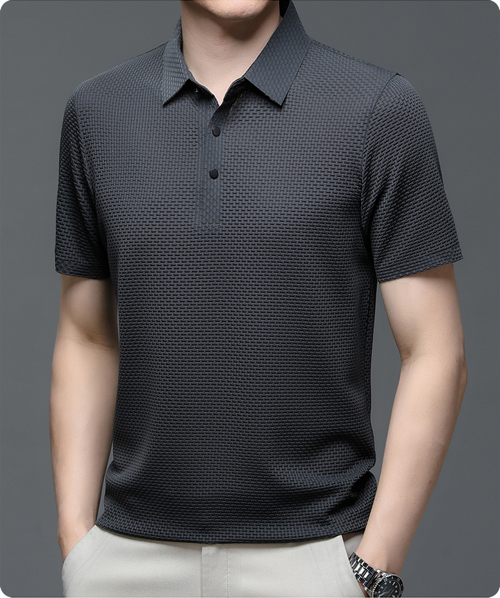 Men's Stylish Button-Up Polo Shirt - Breathable Comfort