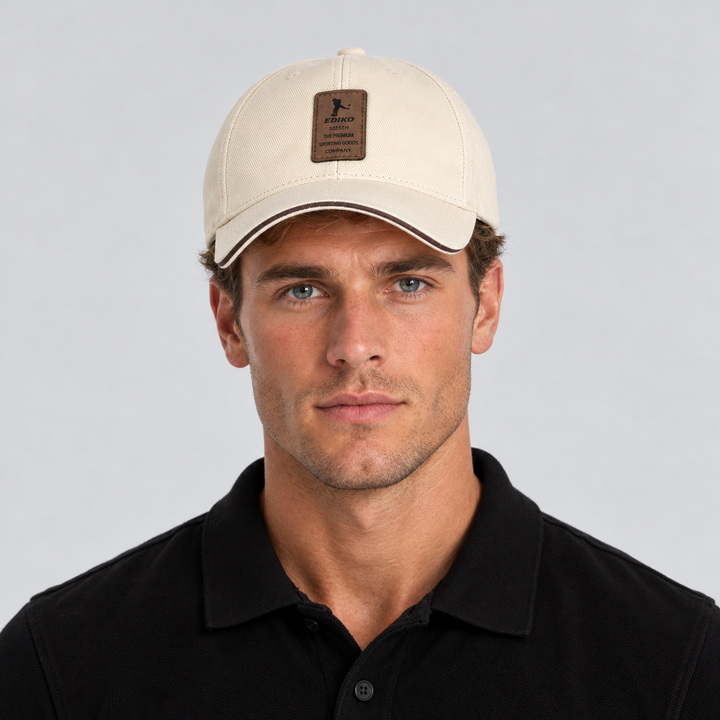 Montarello Men's Baseball Cap Twill Curved Peak Contrast Brim