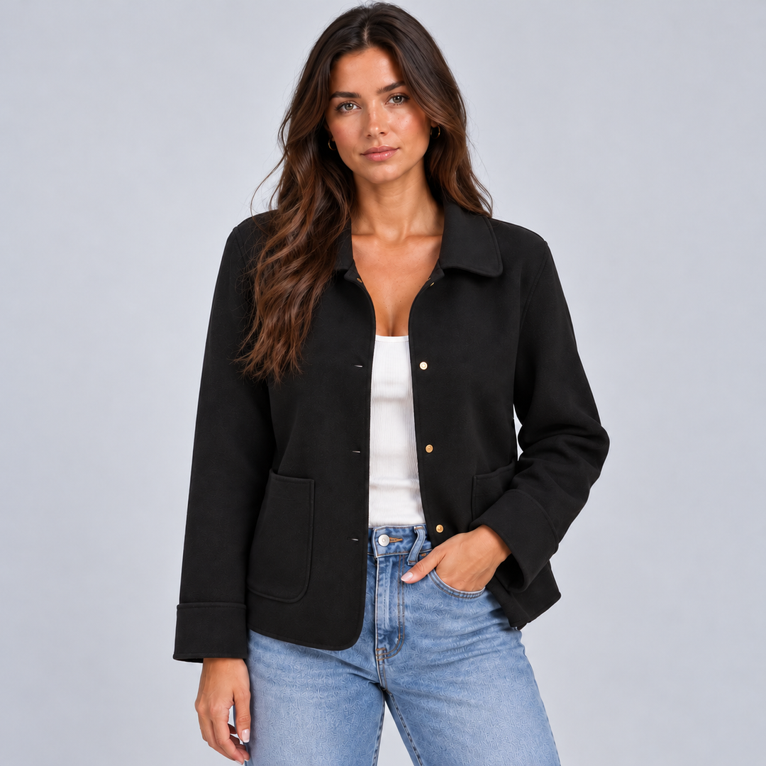 Montarello Women's Overshirt Jacket Collared Button Front