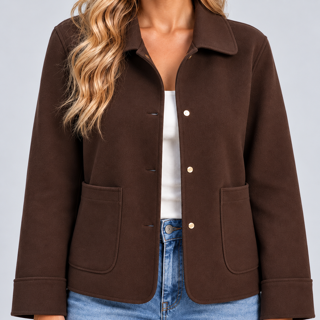 Montarello Women's Overshirt Jacket Collared Button Front