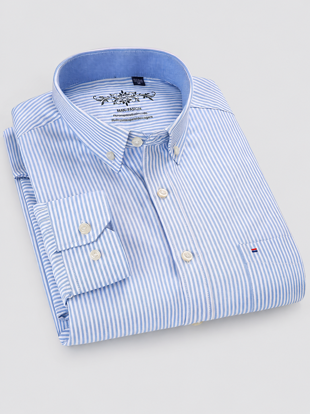 Montarello Men's Long Sleeve Cotton Oxford Shirt