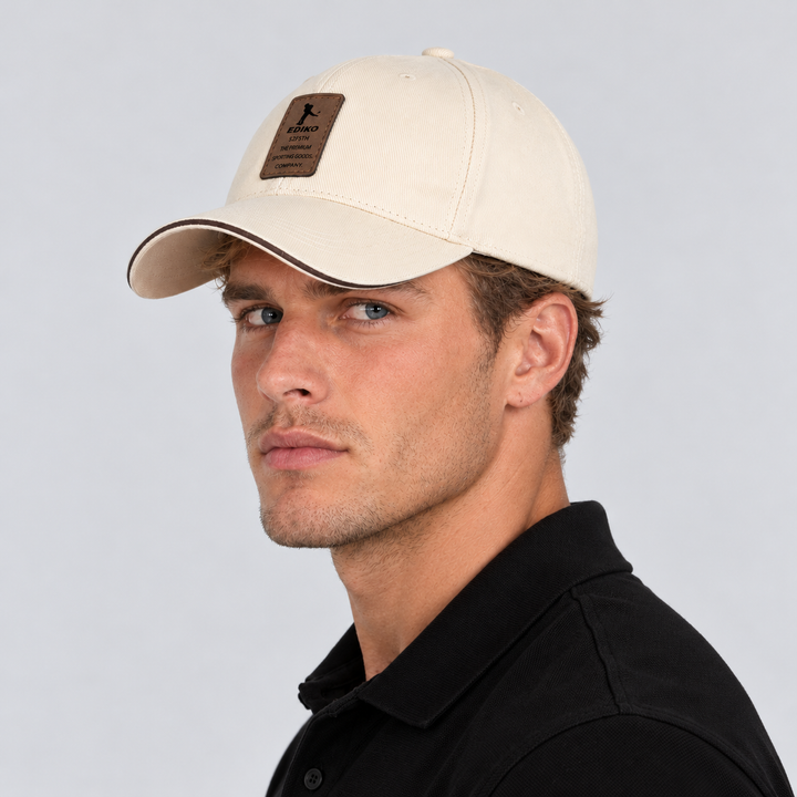 Montarello Men's Baseball Cap Twill Curved Peak Contrast Brim