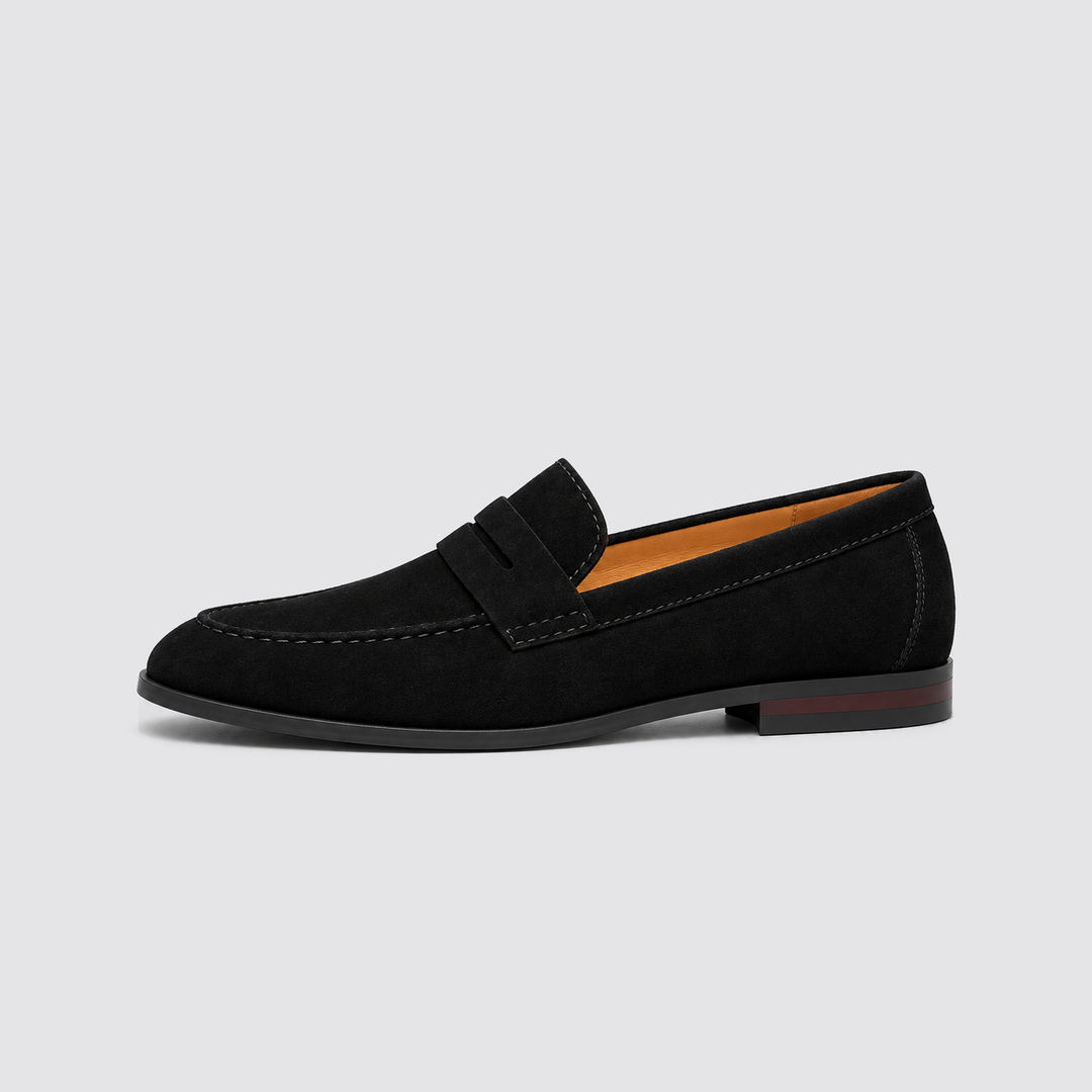 Montarello Men's Suede-Look Penny Loafers