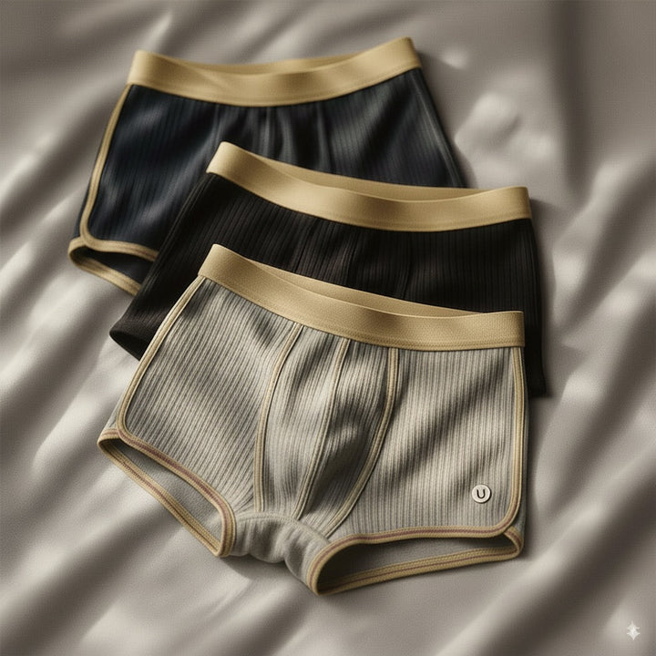 LAURENT MONACO ORGANIC COTTON BOXERS FOR MEN (set of 3), view 3 - Elena Harper