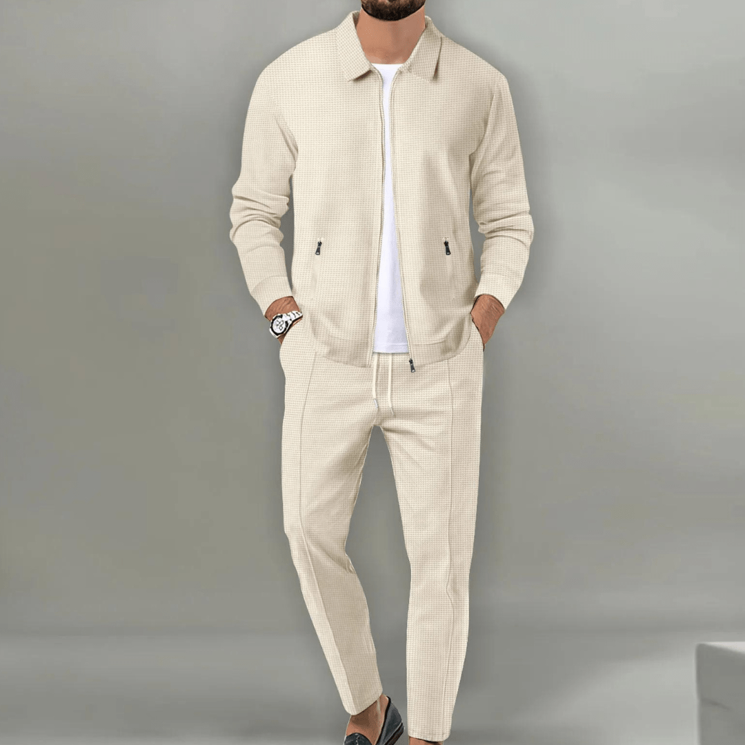 Classic Textured Knit Set for Men - Elena Harper