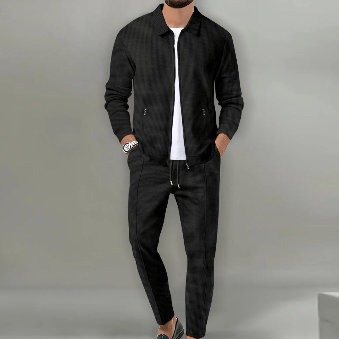 Classic Textured Knit Set for Men - Elena Harper