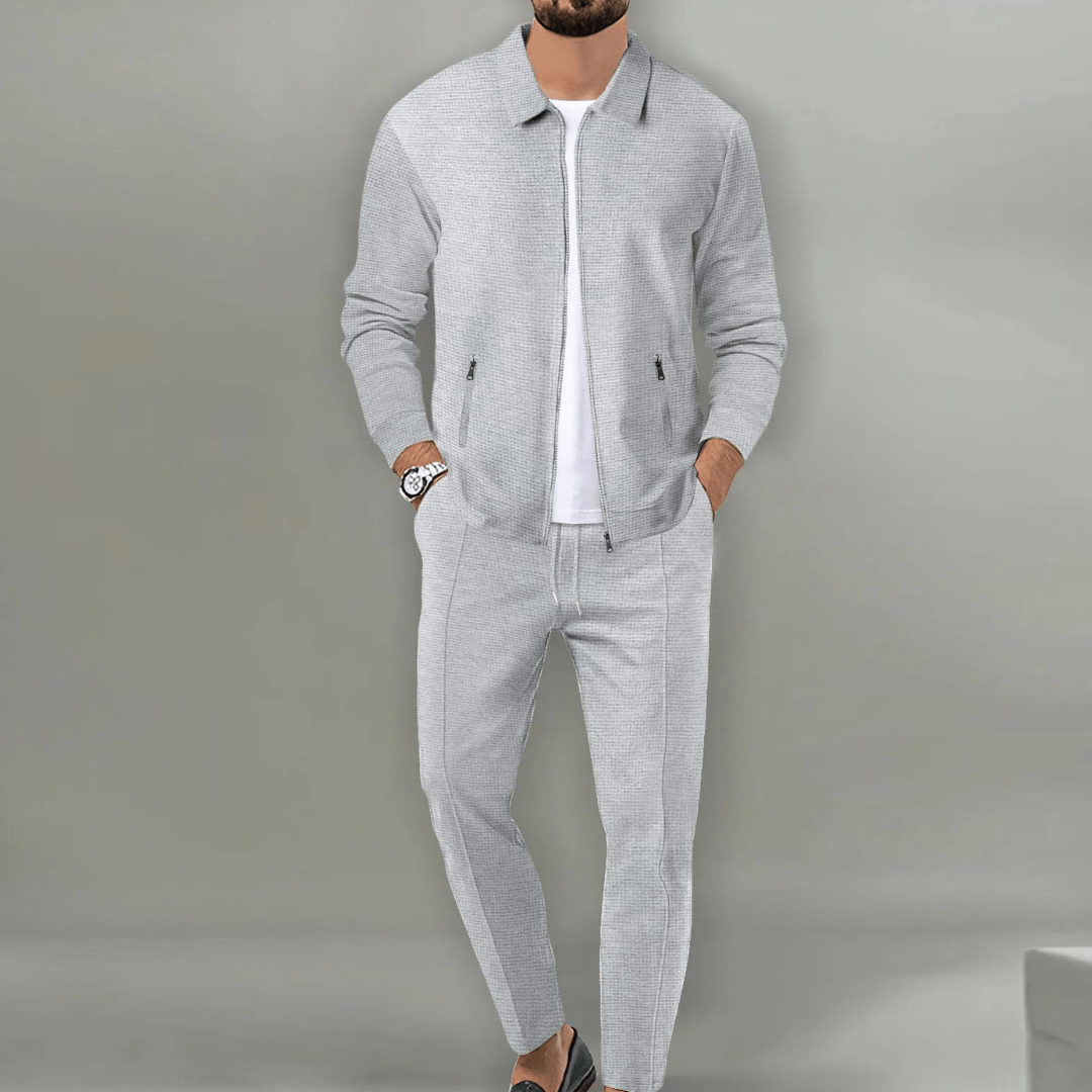 Classic Textured Knit Set for Men - Elena Harper